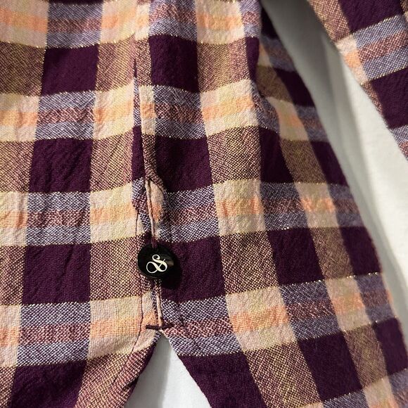 scotch soda pink organic cotton Checked Oversized moon gazer button up Shirt XS - Picture 11 of 13